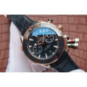 Imitation High Quality Omega Planet Ocean Master Chronometer Blue Bezel Blue Dial Leather Strap WJ01359