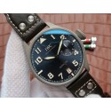 IWC Big Pilot Custom Made Sandblasted Case Blue Dial Leather Strap WJ01151