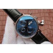 Best Quality IWC Portofino Chrono IW391019 Blue Dial Leather Strap WJ00620