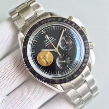 Fake Designer Omega Speedmaster apollo 11 40th anniversary Black Dial Bracelet WJ00650