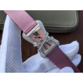 Cartier High Jewelry Watches WJ306014 Pink Dial Pink Fabric Strap Cartier WJ01172