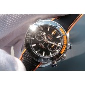 Copy Cheap Omega Planet Ocean Master Chronometer Black/Orange Bezel Black Dial Nylon WJ00831
