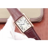 Fake Cartier Tank White Dial Brown Leather Strap Cartier WJ01009