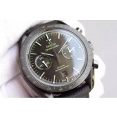 Knockoff AAAAA Omega Speedmaster Moonwatch Co-Axial Chronograph Pitch Black Leather WJ00282