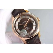 Replica Fashion Omega V6F De Ville Hour Vision Co-Axial 41mm Brown Dial Brown Leather Strap Omega WJ00508
