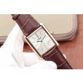 Replica High Quality Cartier Tank White Dial Brown Leather Strap WJ00520