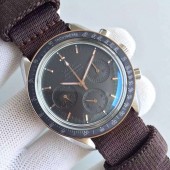 Top Copy Omega Speedmaster Moonwatch Apollo 11 45th anniversary Limited Brown Dial Nylon Strap Omega WJ01235